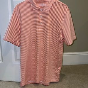 Vineyard Vines orange and white strip polo Size Medium